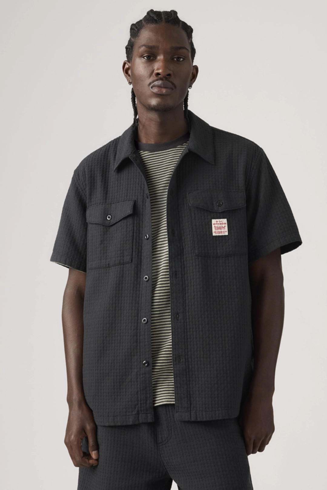 Levi's Chemise Worker Manche Courte - Homme - Noir / Dark Phantom - 2XL