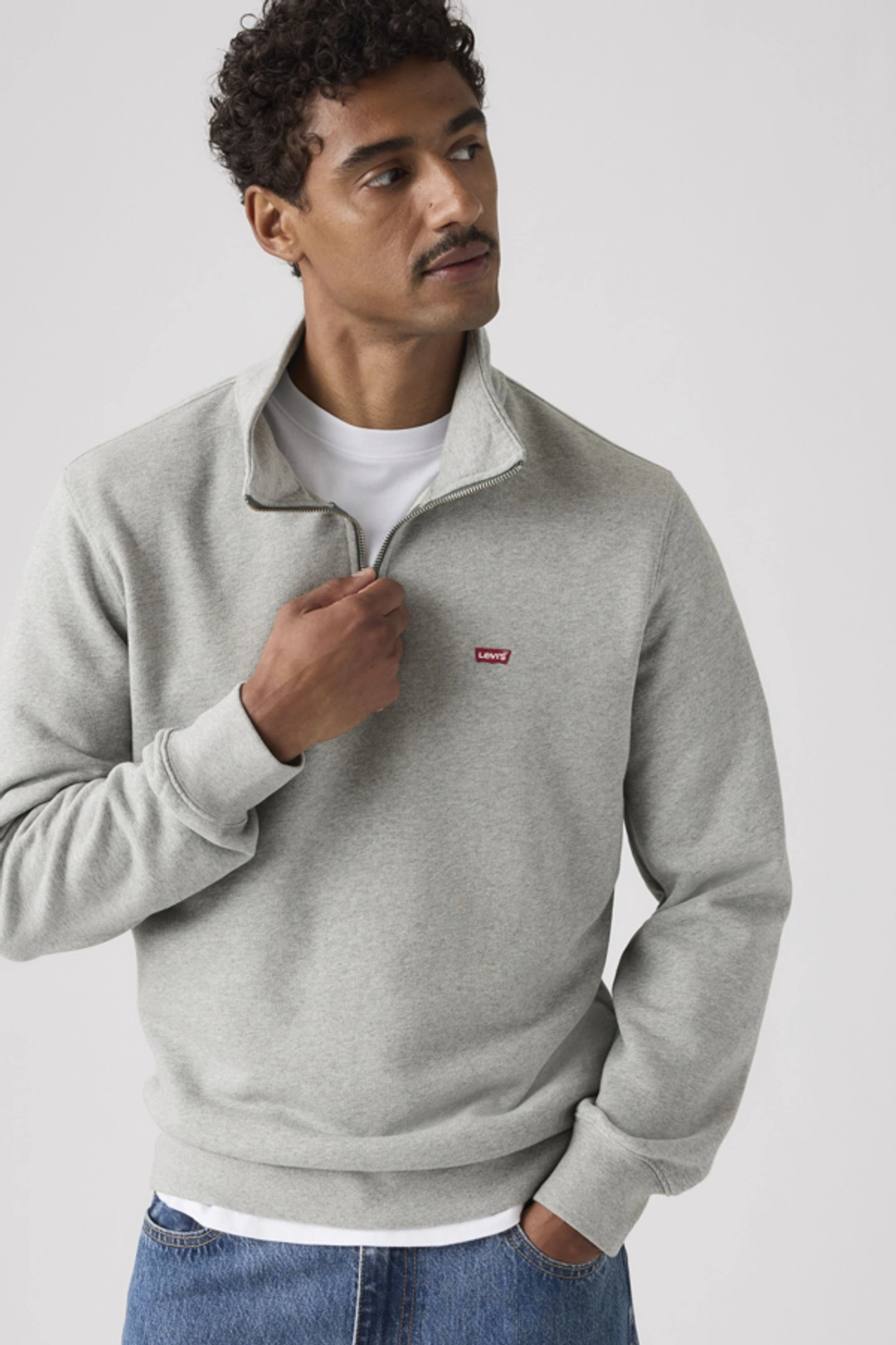 Levi's Pull Col Camionneur Original Housemark - Homme - Gris / Mid Tone Grey Heather - 2XL