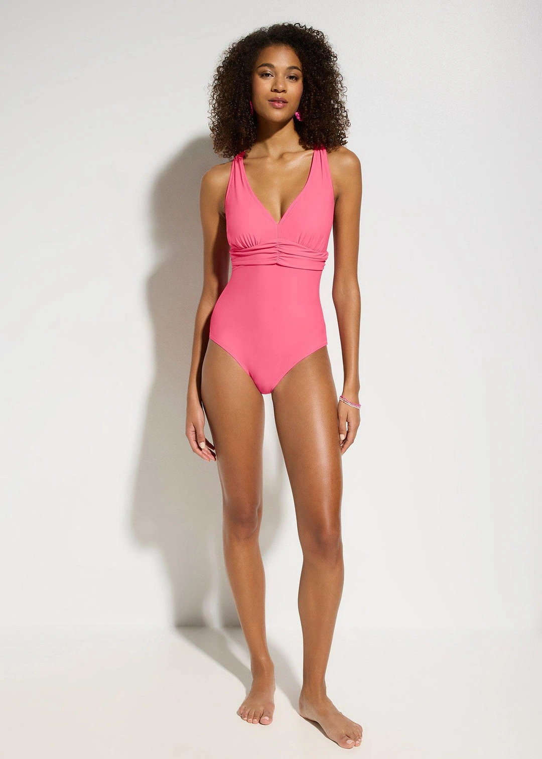 Maillot 1 pièce sculptant à bretelles croisées, maintien léger - 2