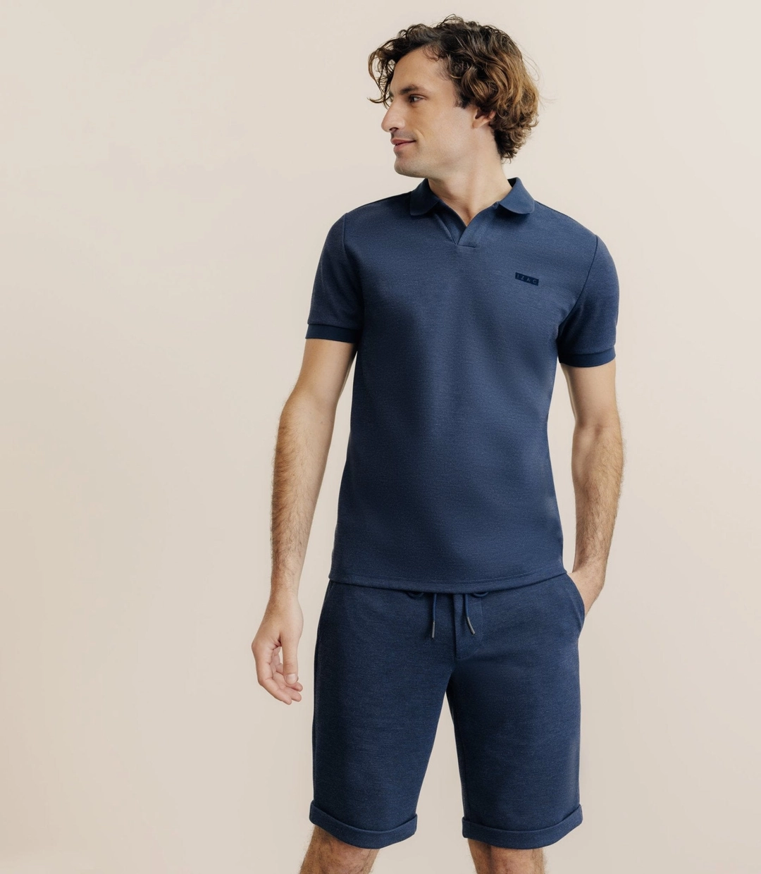 IZAC - Polo col ouvert marine