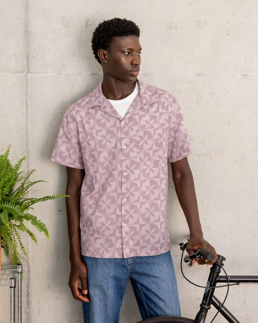 Chemise manches courtes rose grisé viscose - PAIOLIVE