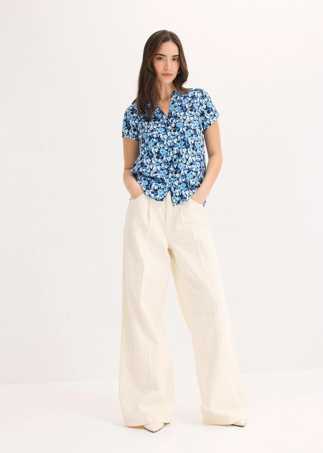 Chemisier manches courtes 100% viscose - 2