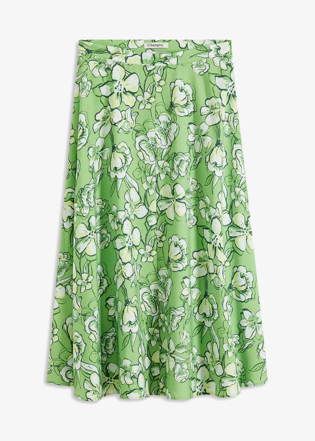Jupe midi fluide en viscose mélangée