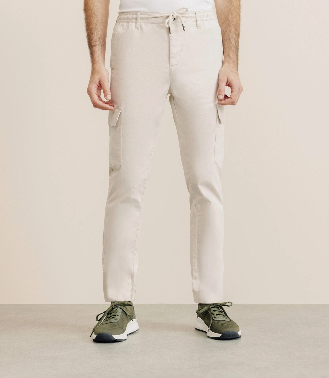 IZAC - Pantalon regular avec cordon beige