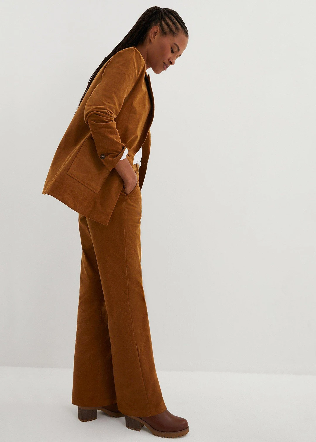Pantalon en velours côtelé extensible - 2