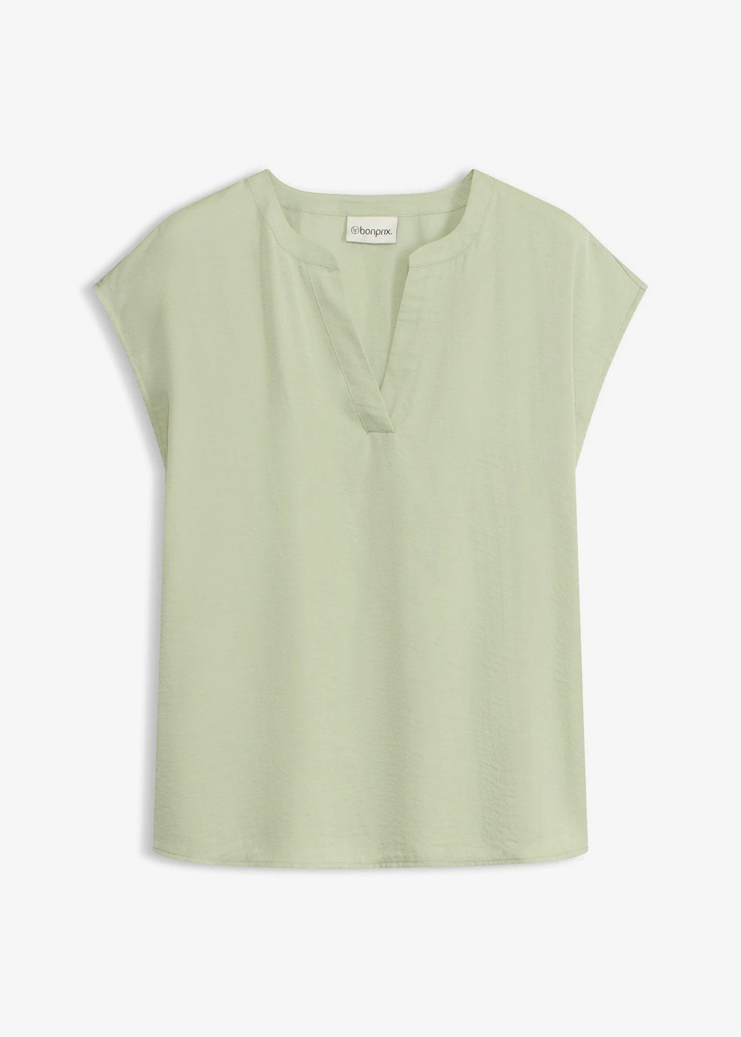 Blouse manches courtes ample en satin avec épaules descendues