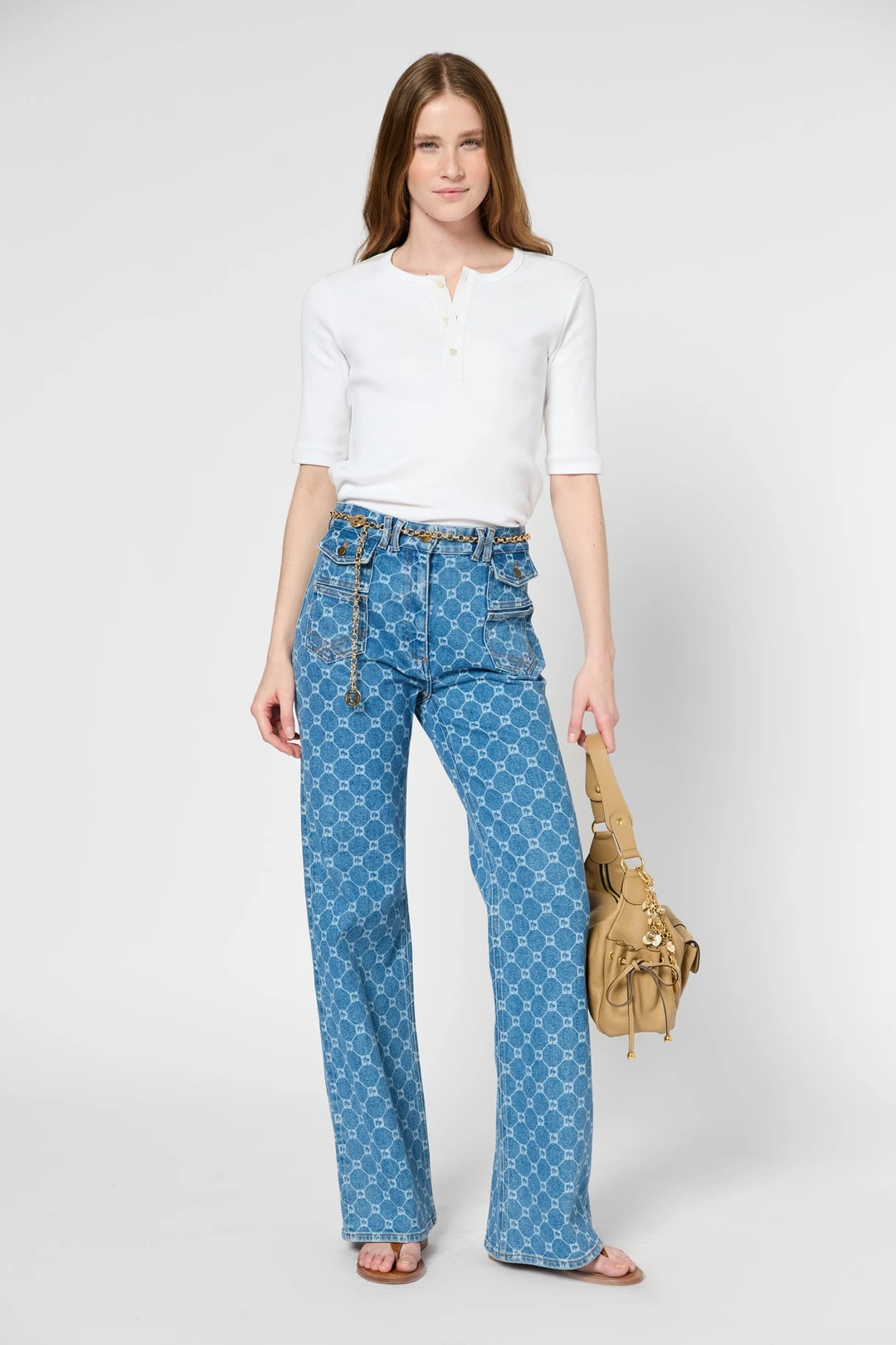 T-shirt en coton à boutons - Blanc