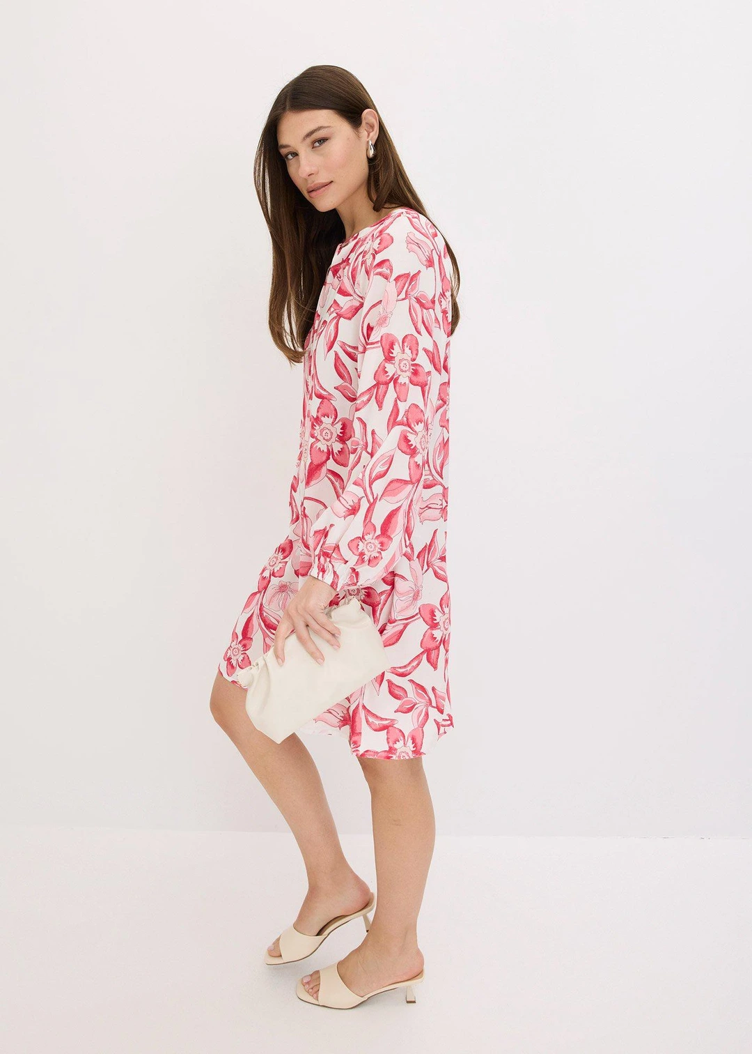 Robe-tunique imprimée en viscose fluide