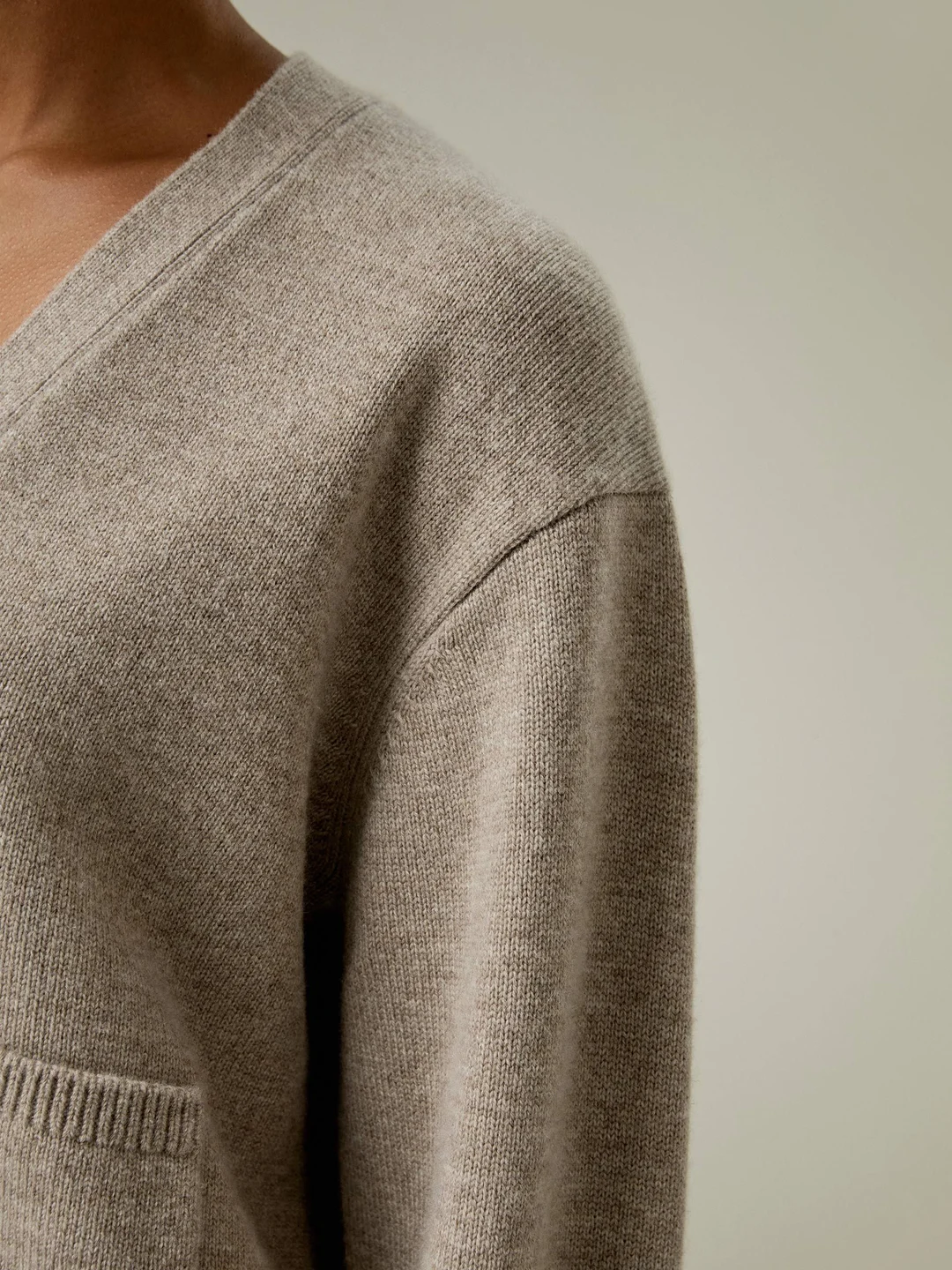LILYSILK Cardigan Court Poches Avant Mélange Laine-Cahcemire Une Chaleur Et Un Confort Ultimes Sans Produits Chimiques Nocifs Chameau Xs