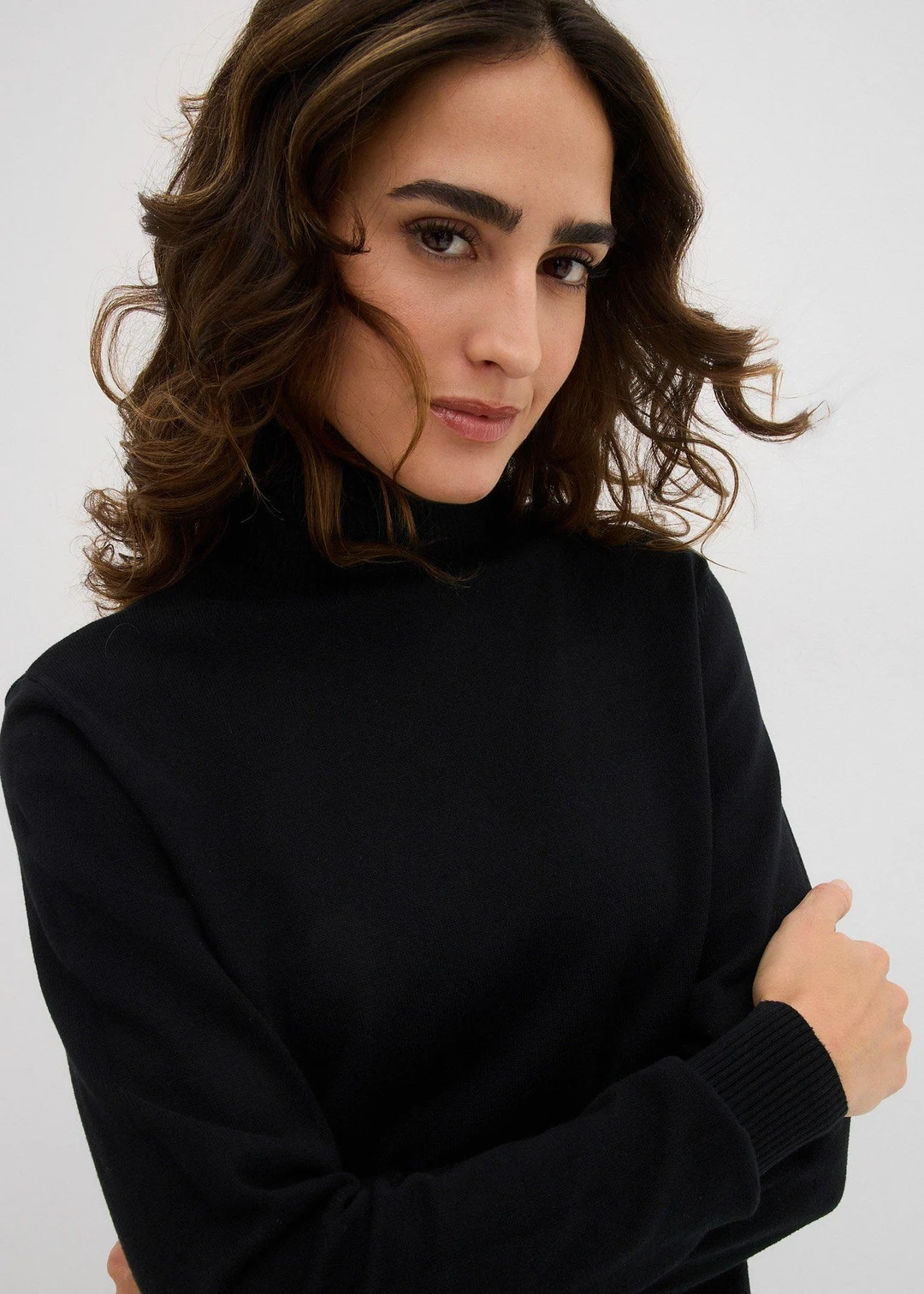 Pull col roulé
