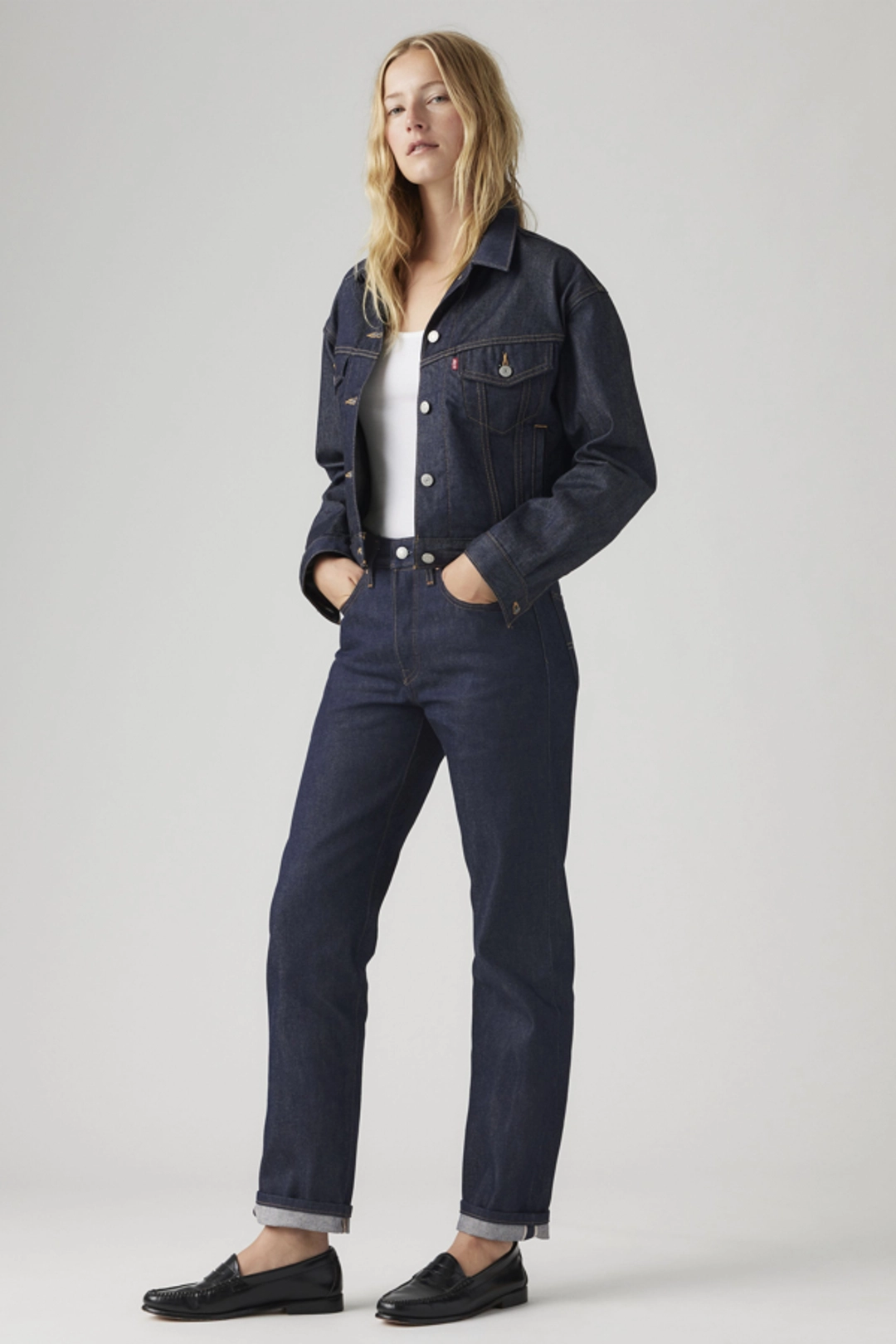 Levi's Jean 501 Original Lisière Selvedge - Femme - Bleu / Lined Up Selvedge - 34X30