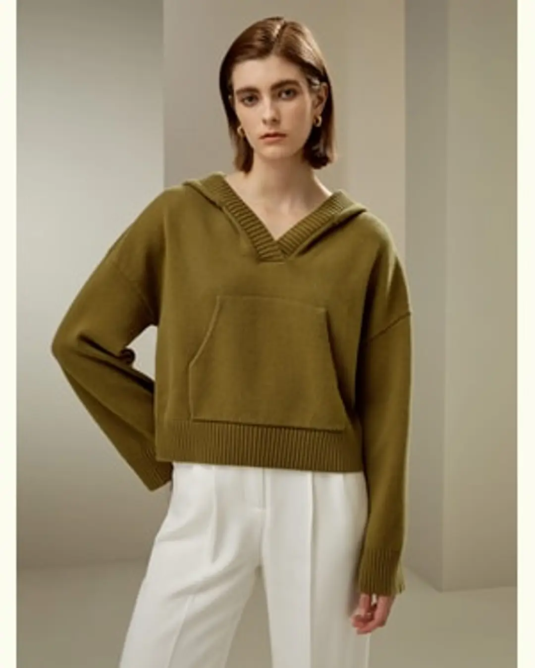 LILYSILK Sweats À Capuche Pour Femmes Poignets Et Ourlets Côtelés Luxueux De Laine Sophistiqué Et Élégant Texture Luxueuse Blanc Xs