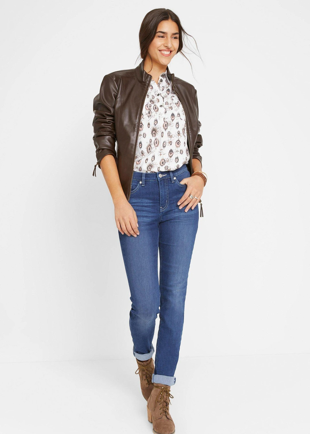 Jean slim taille mi-haute, extensible
