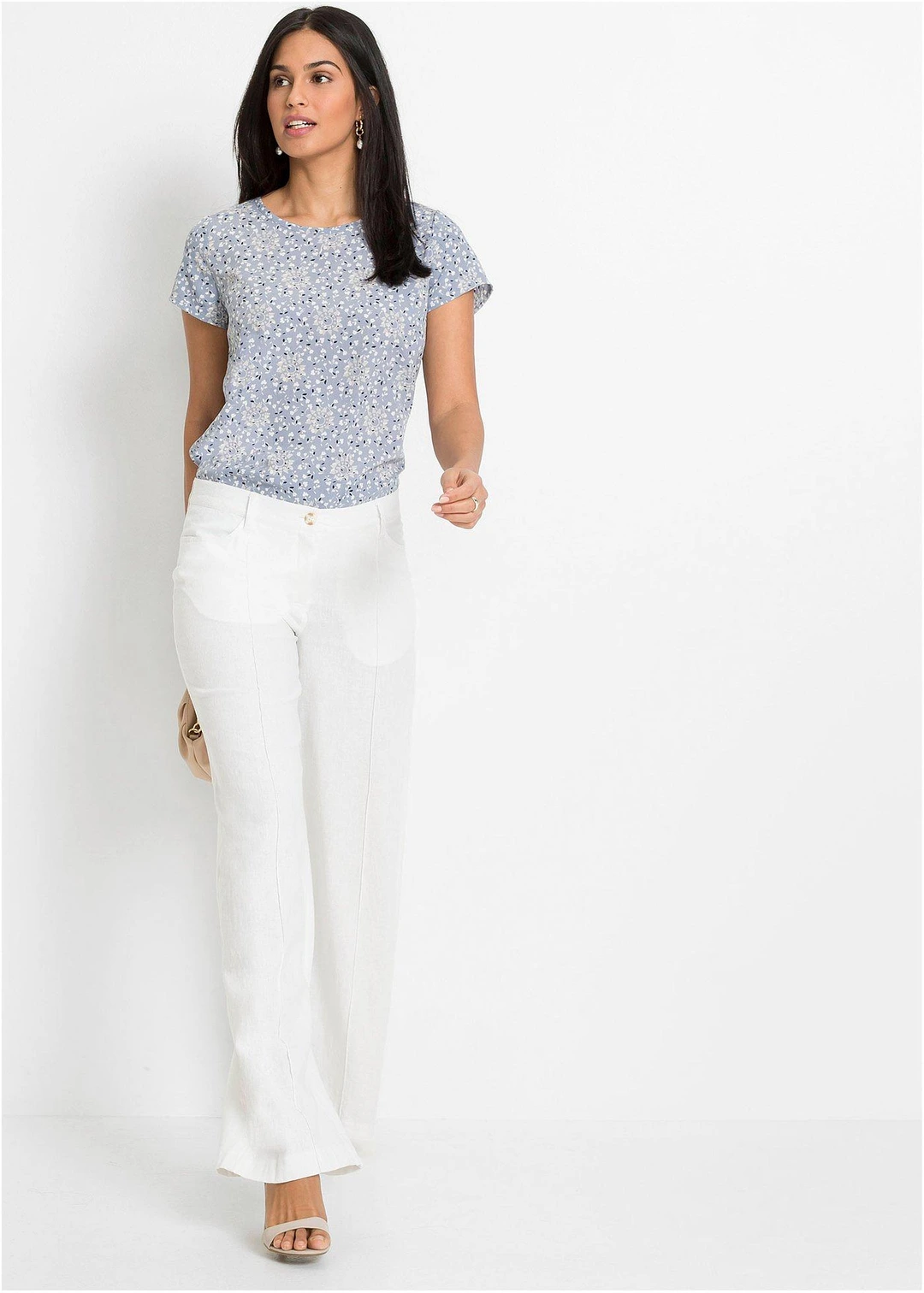 Pantalon palazzo léger en lin mélangé - 2