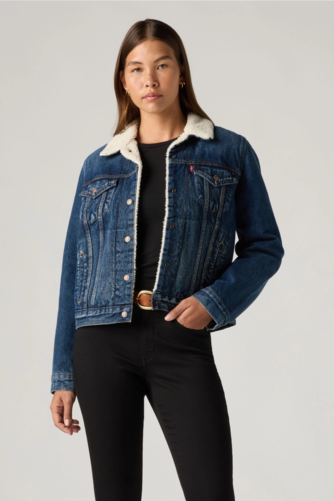 Levi's Veste Trucker Velours Original Sherpa - Femme - Blanc / Egret - XS - 2