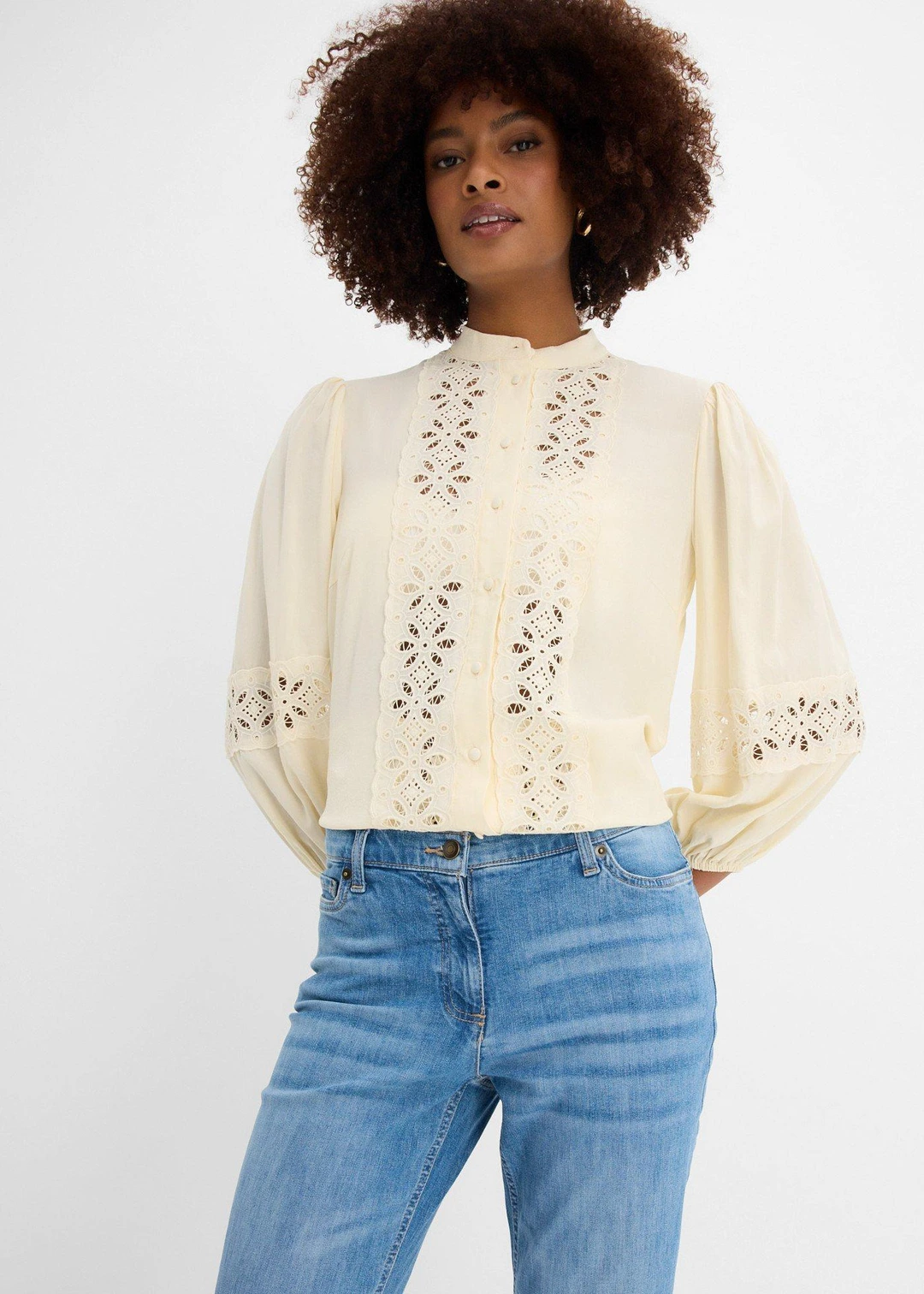 Jean droit taille mi-haute et élastiquée - 3