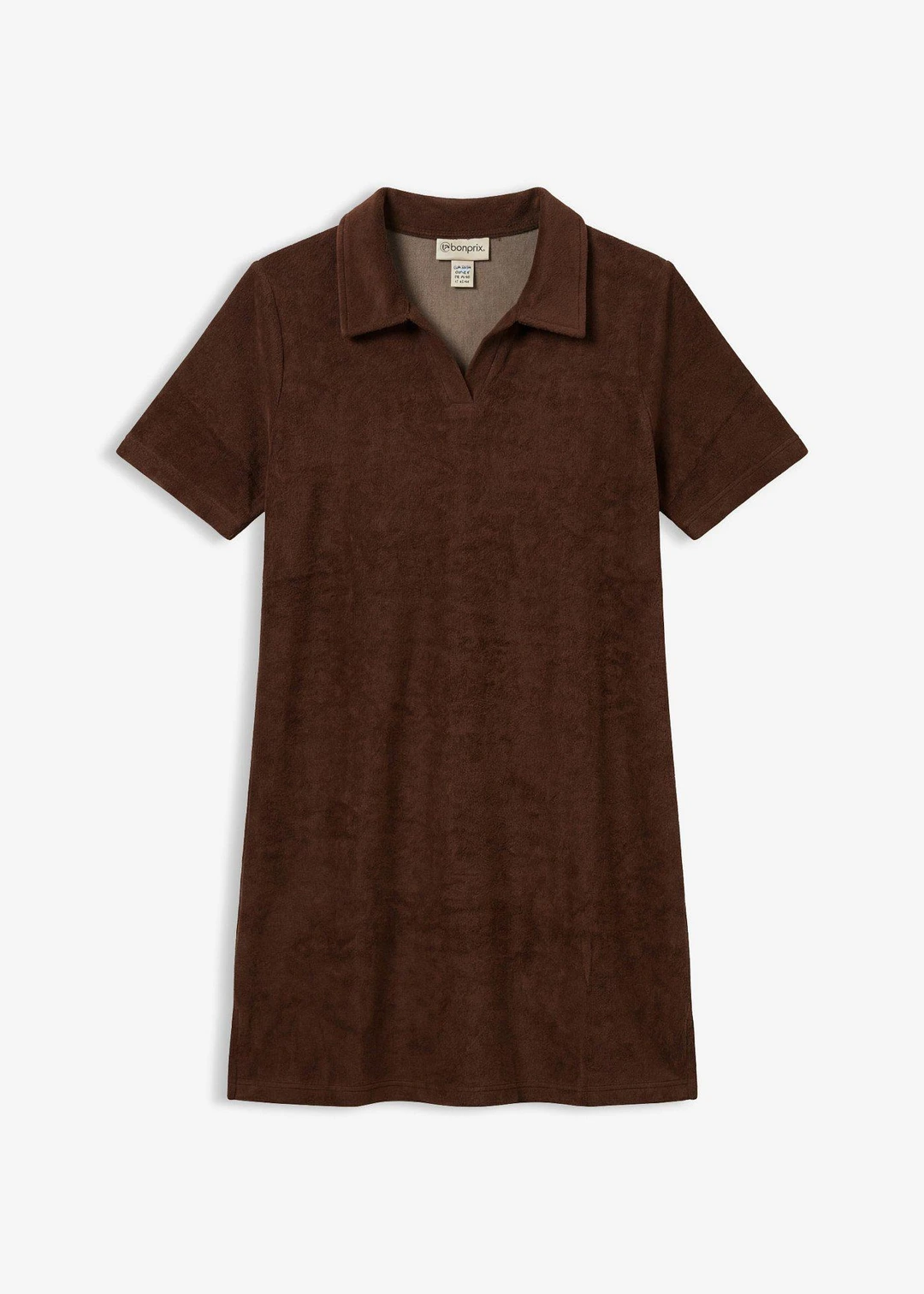 Robe longueur genou en tissu éponge avec col polo