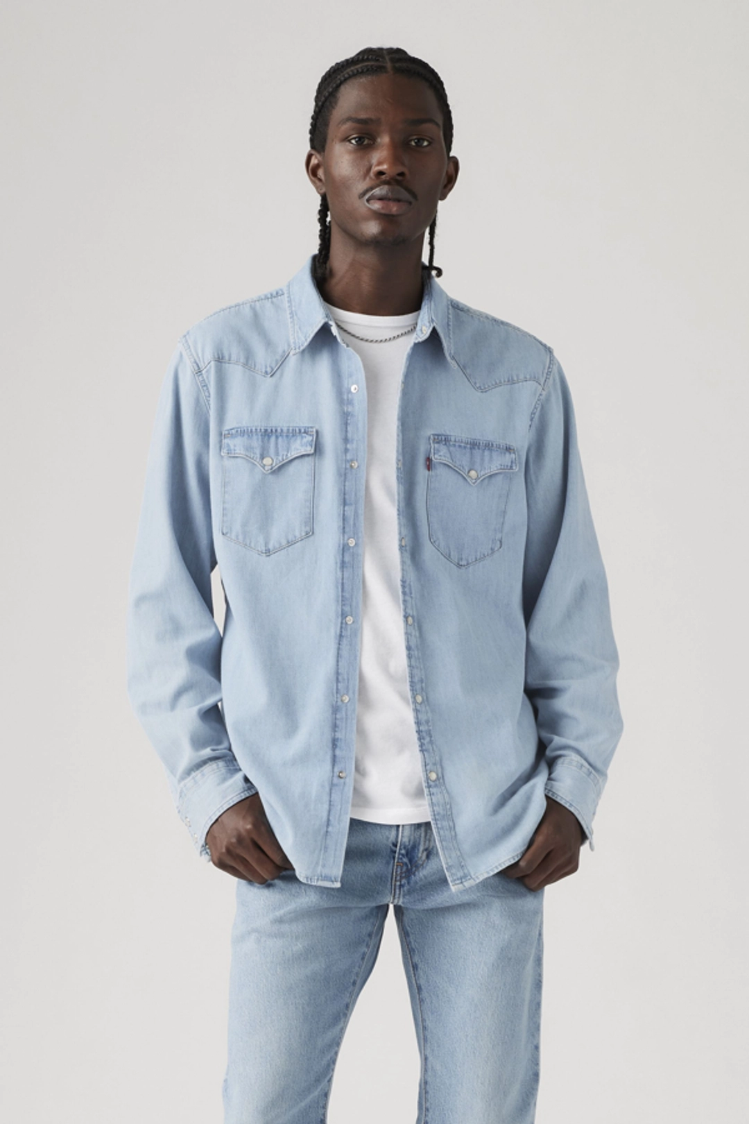 Levi's Chemise Western Coupe Standard Classique - Homme - Bleu / Indigo Stonewash - S