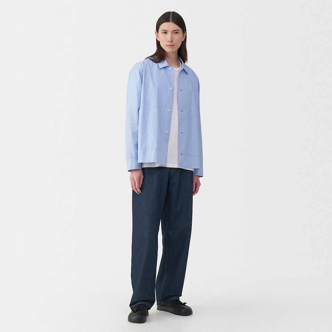 Jeans large en washi et denim pour homme