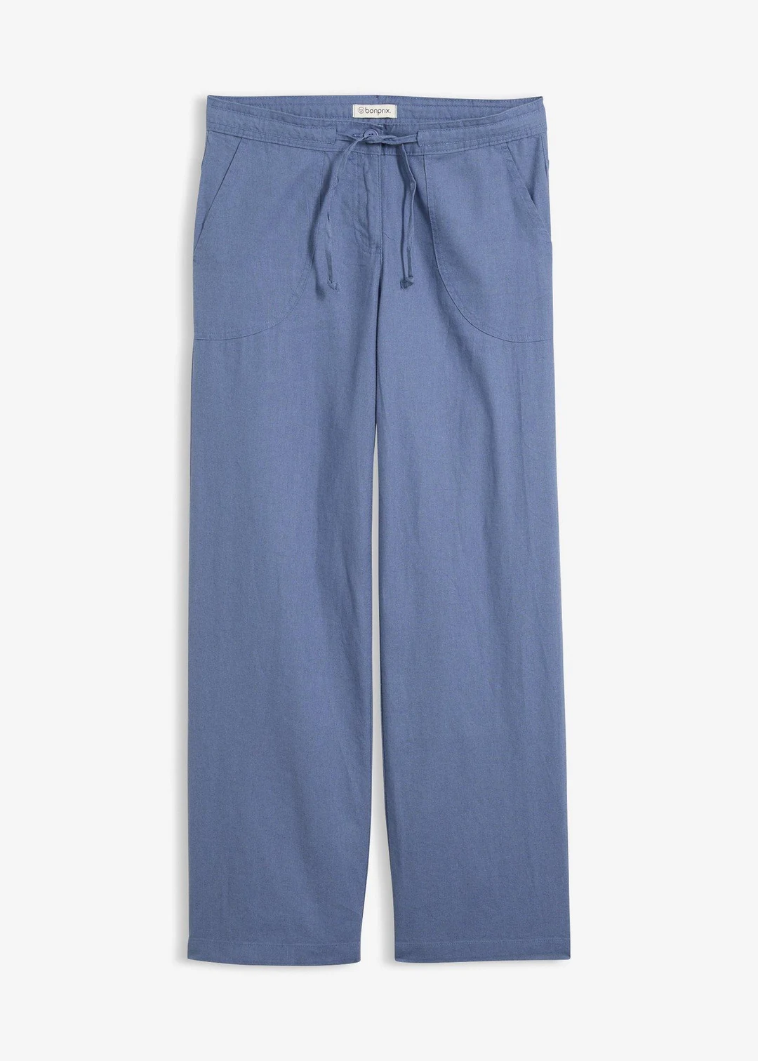 Pantalon large en lin et coton