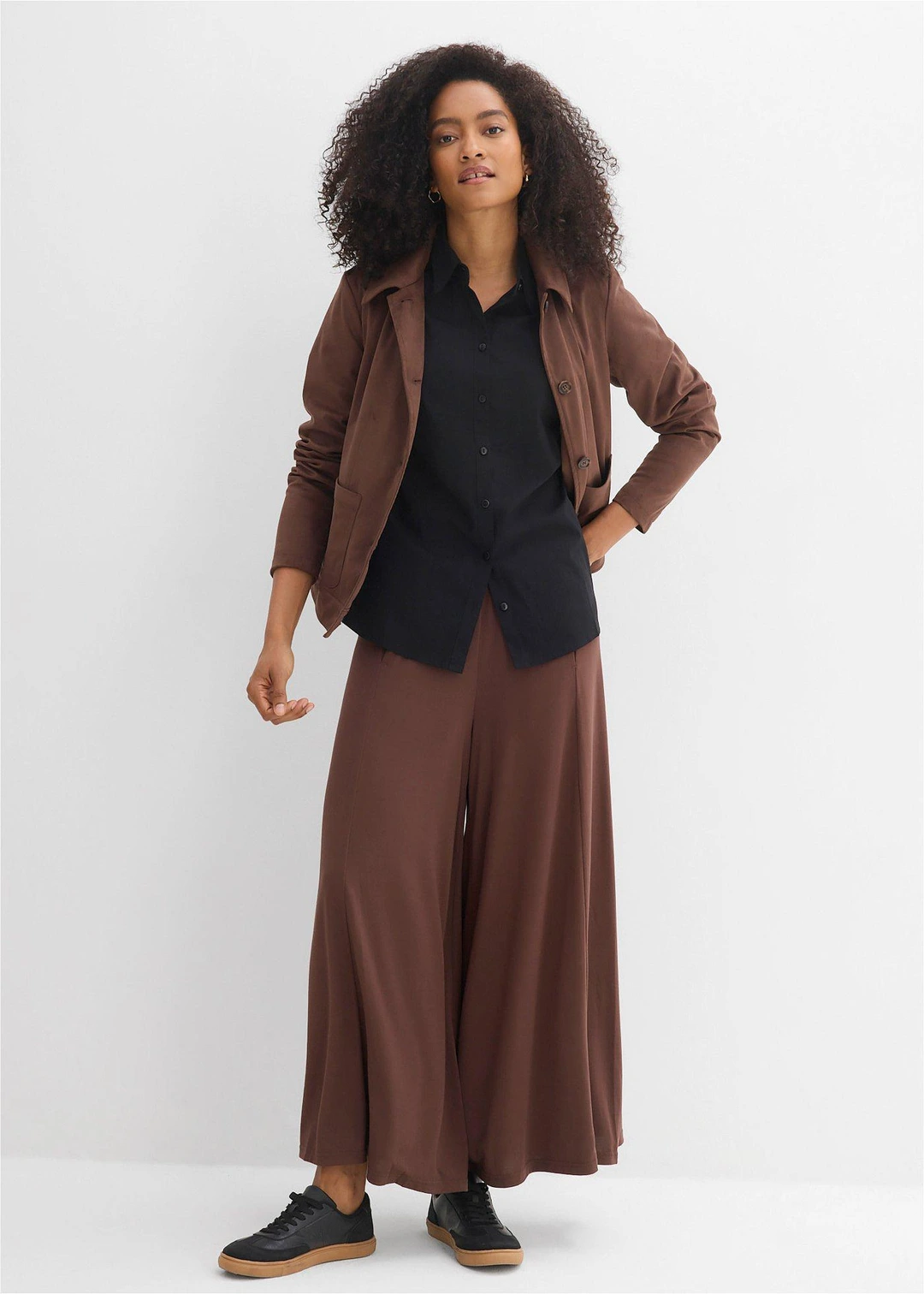 Chemisier manches courtes cintré et extensible en coton majoritaire - 2