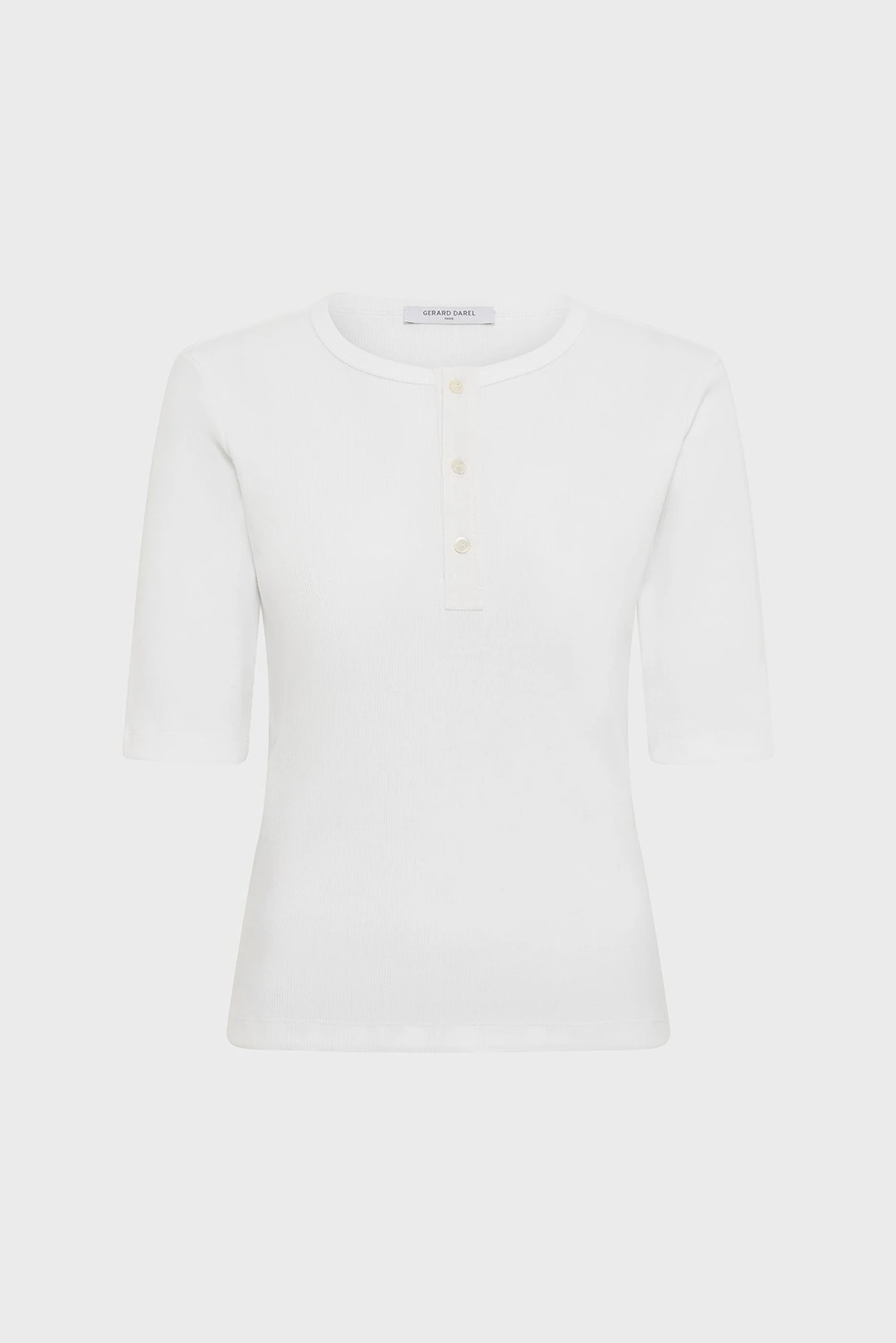 T-shirt en coton à boutons - Blanc