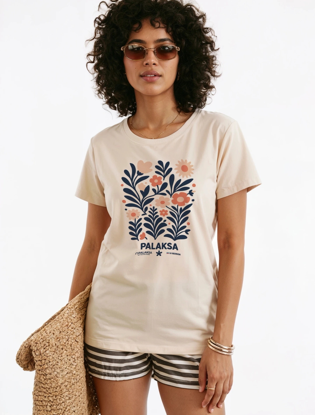 T-shirt Femme – Motif Fleurs – Coton Bio Premium