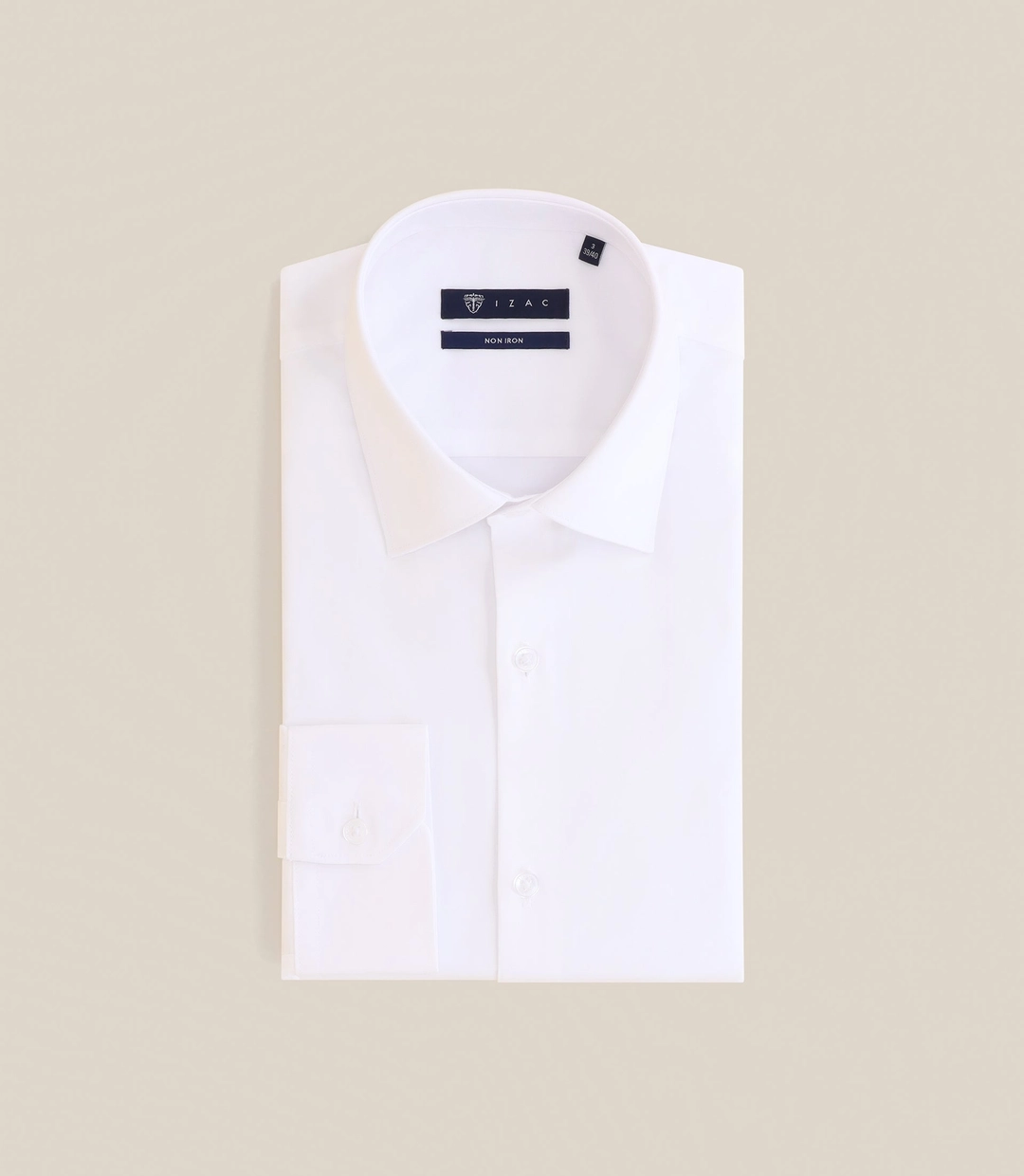 IZAC - Chemise infroissable col italien blanche