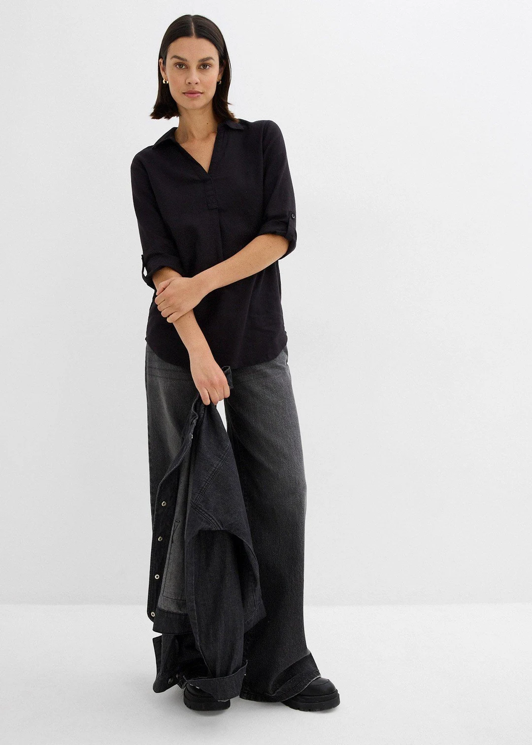 Blouse manches 3/4 en lin mélangé - 2