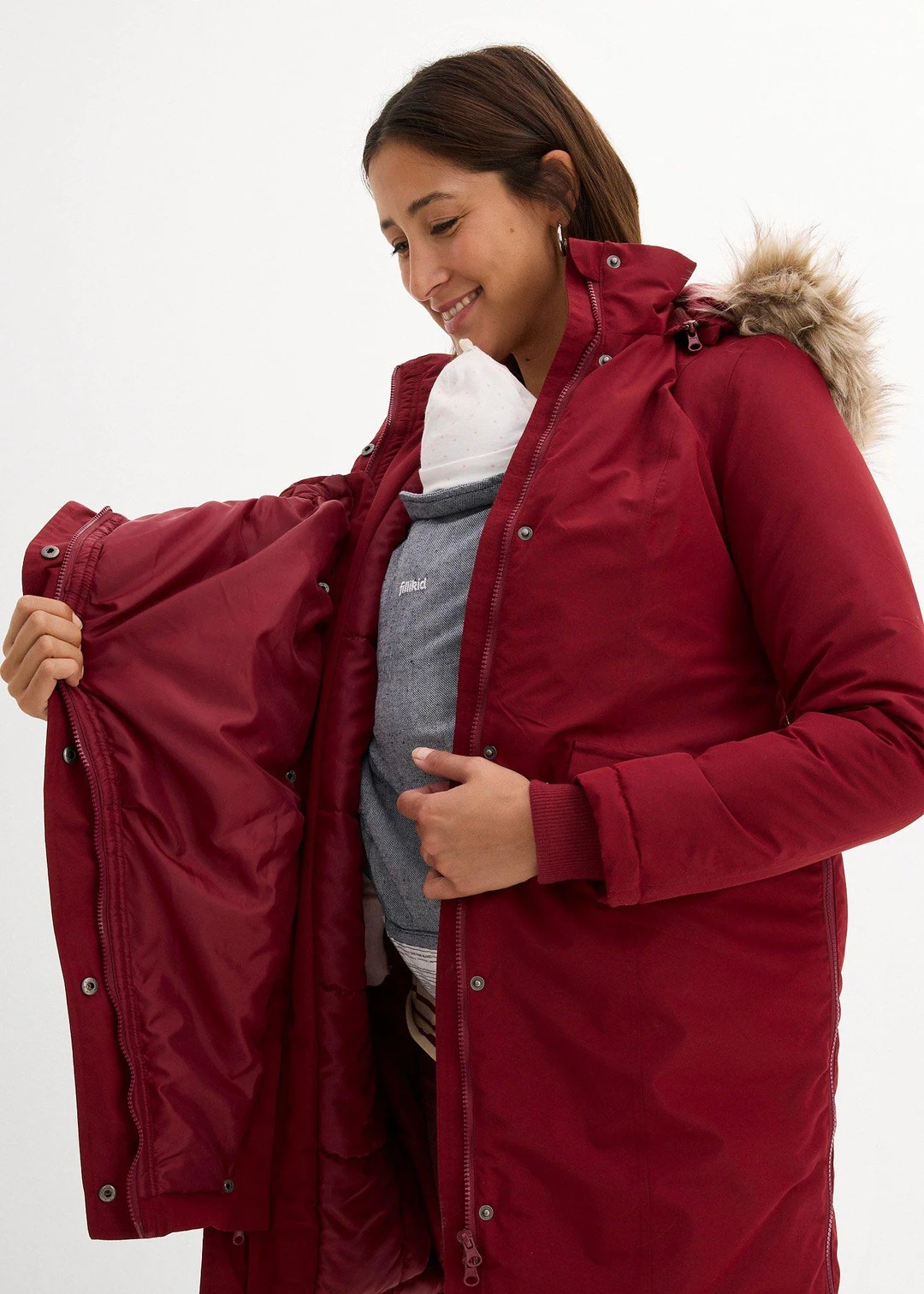 Manteau de grossesse 3-en-1 coupe-vent et imperméable avec fonction portage - 3