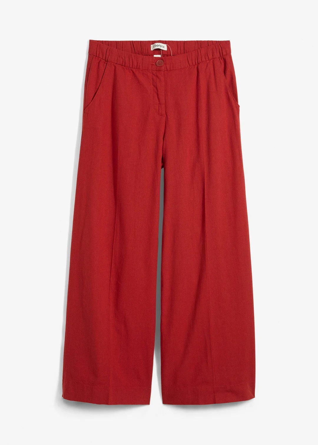 Pantalon large à taille élastiquée