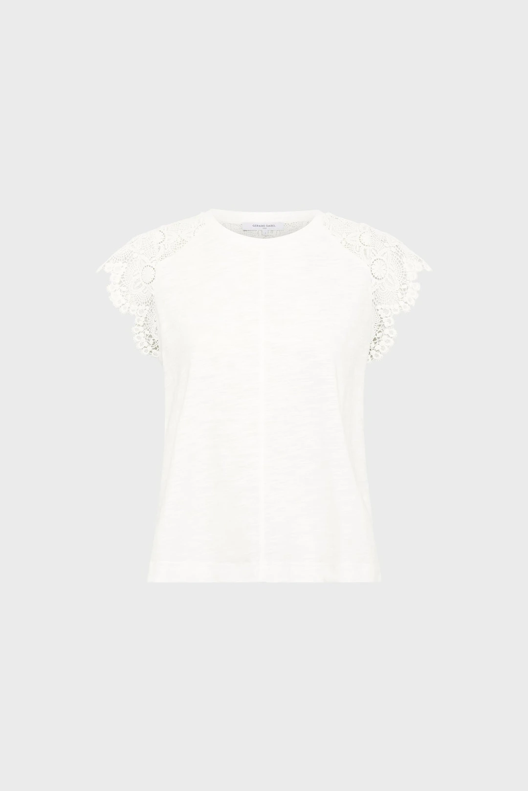 T-shirt en coton et dentelle - MISHAELLE - Blanc