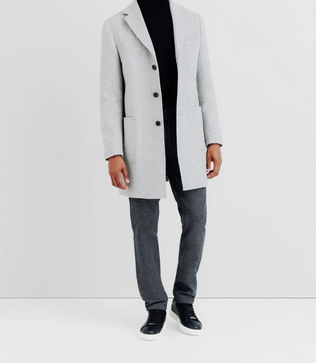 IZAC - Manteau en laine avec boutons gris