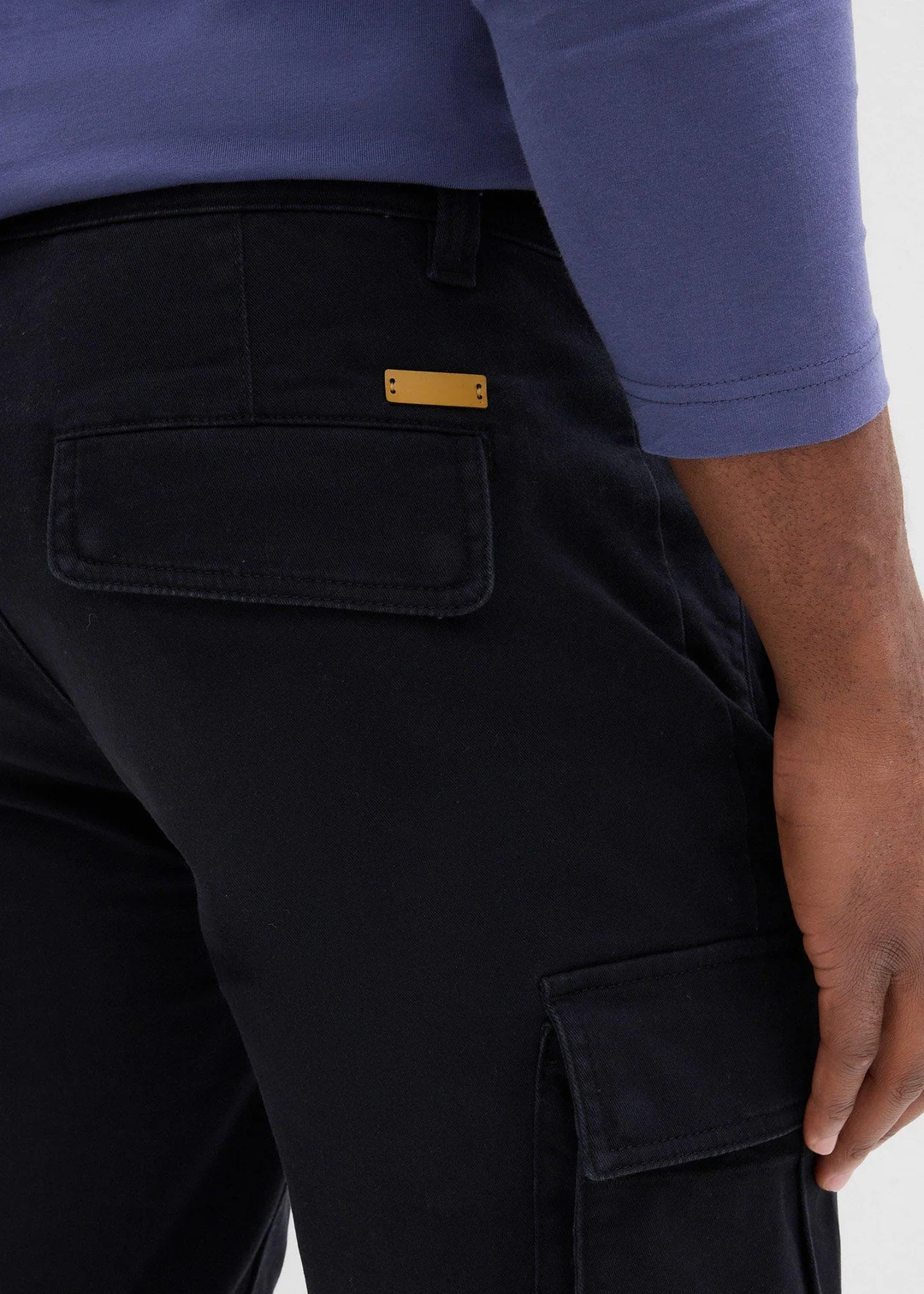 Pantalon cargo regular en coton extensible et robuste, droit