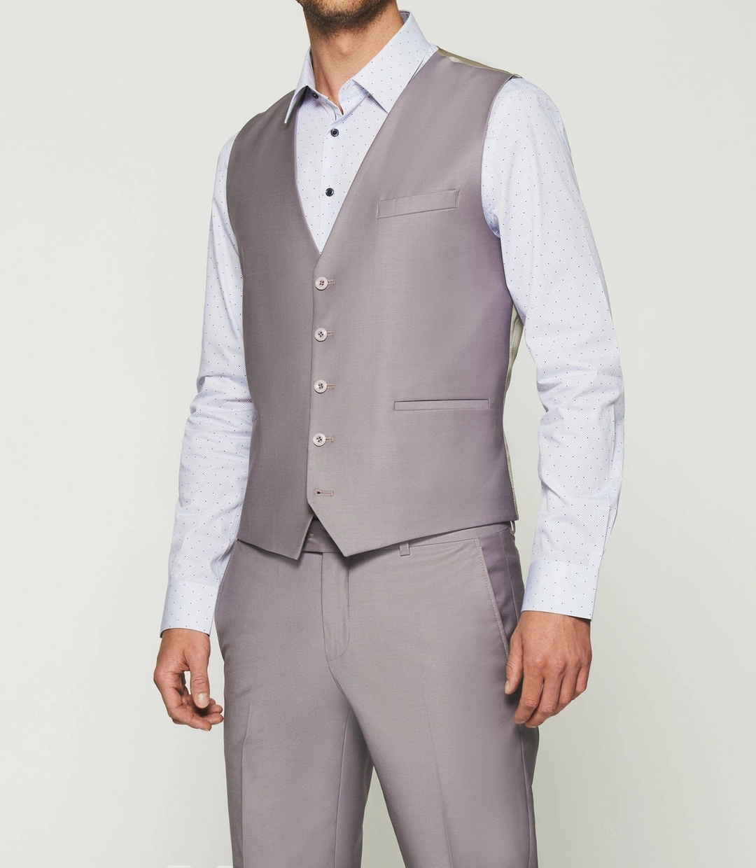 IZAC - Gilet de costume laine parme foncé JFAVORI