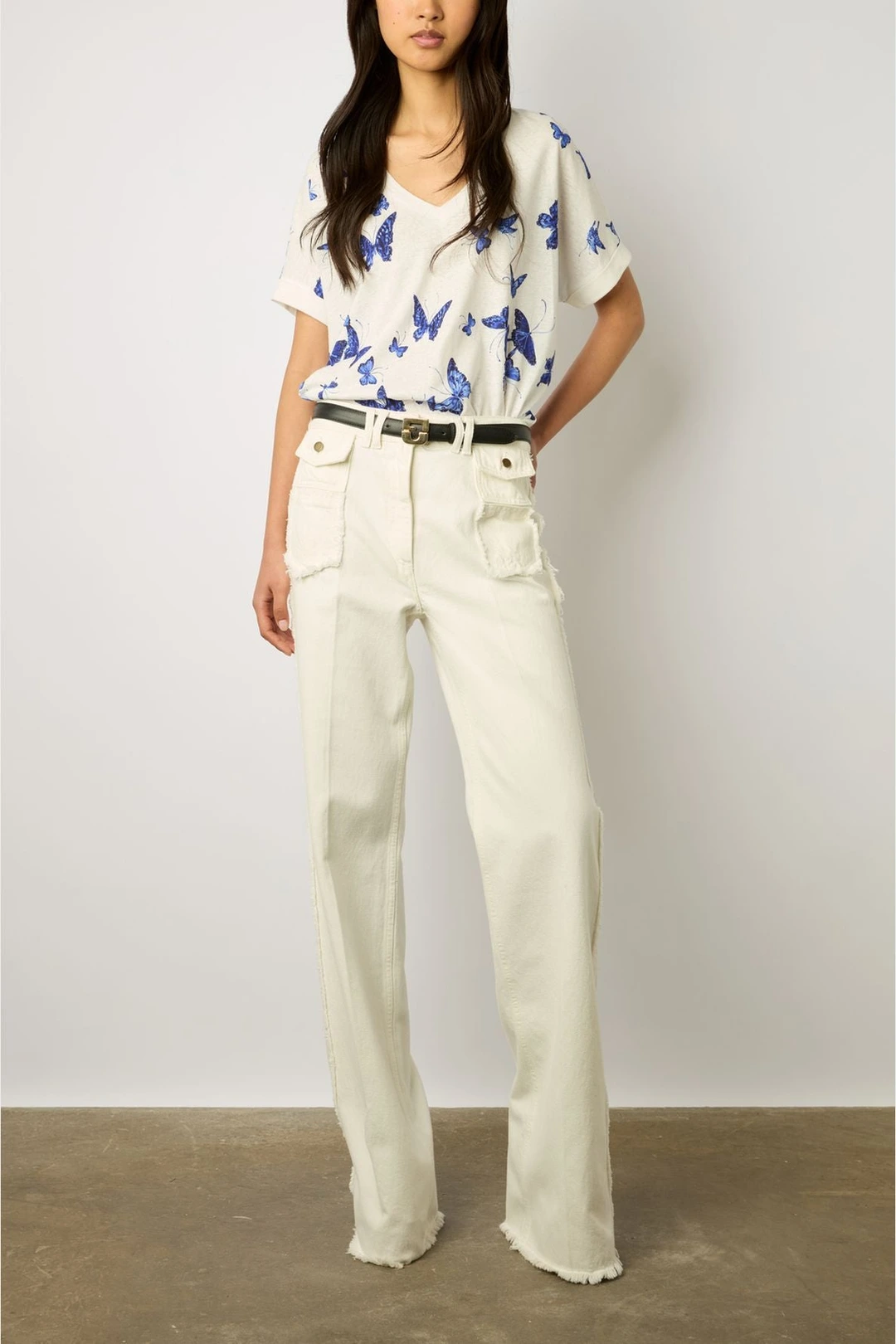 T-shirt en coton papillons - MIRELA - Electrique