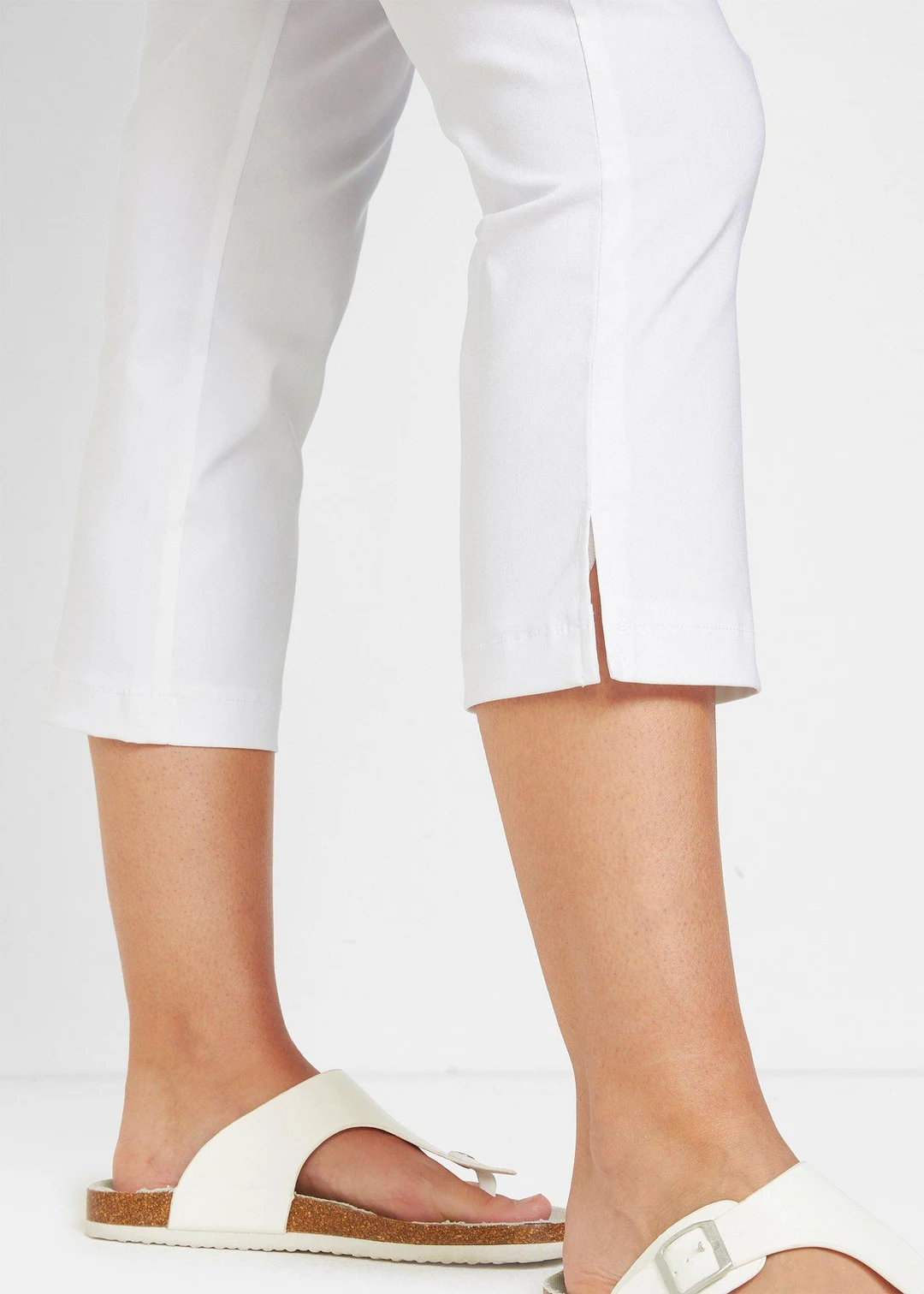 Pantalon 7/8 en bengaline avec taille élastiquée