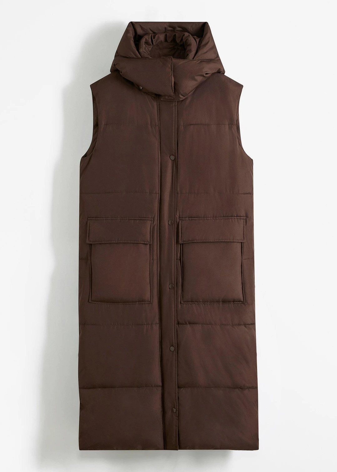 Veste sans manches matelassée en polyester recyclé avec capuche amovible