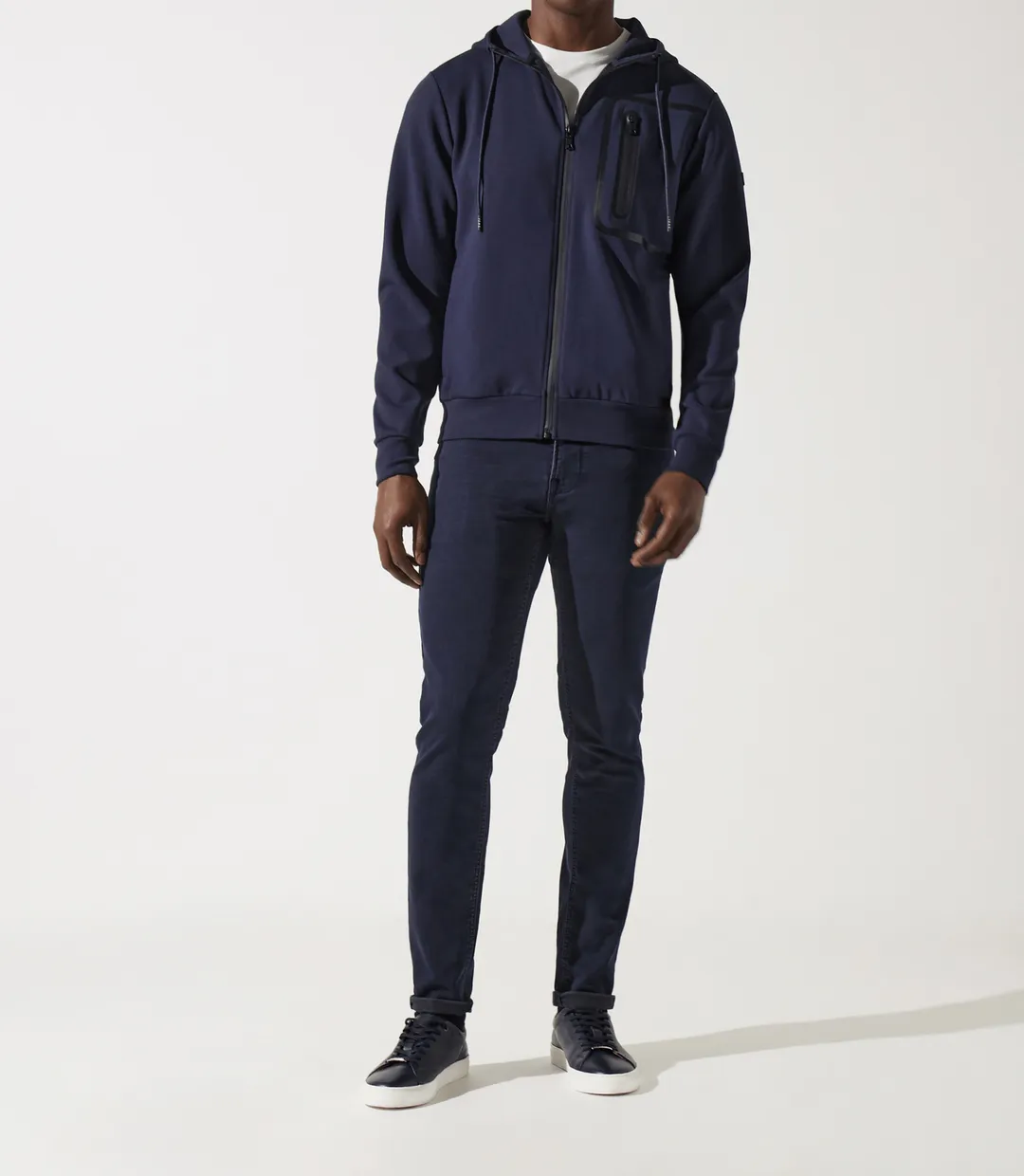 IZAC - Sweat zippé à capuche marine