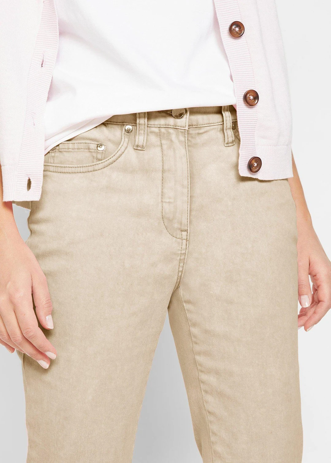 Pantalon twill raccourci look used - 3