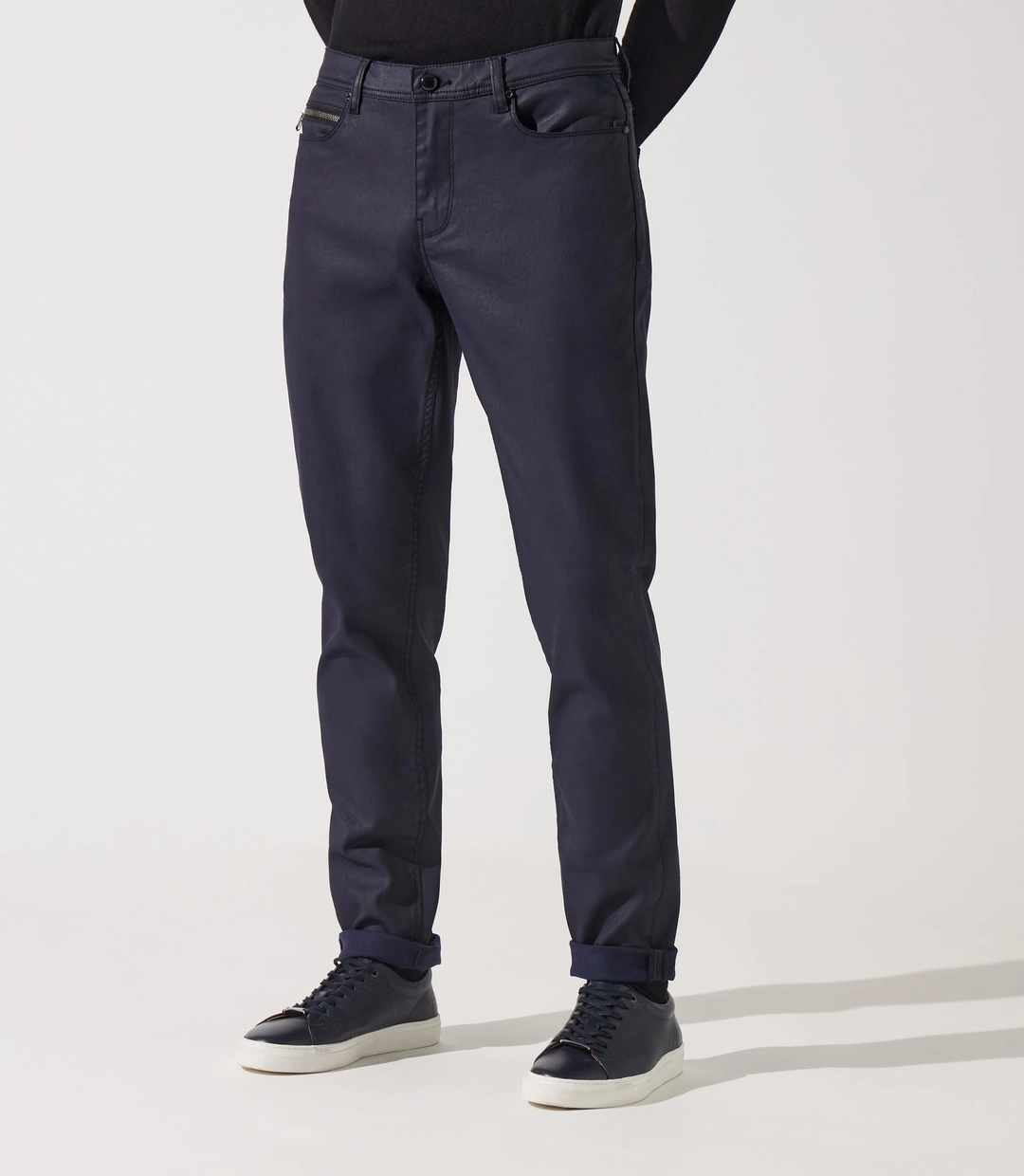 IZAC - Jean slim denim enduit marine ECHO