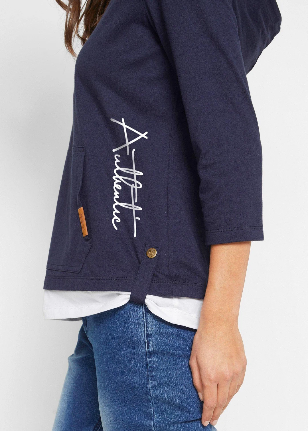 T-shirt à capuche, manches 3/4, 100% coton - 3