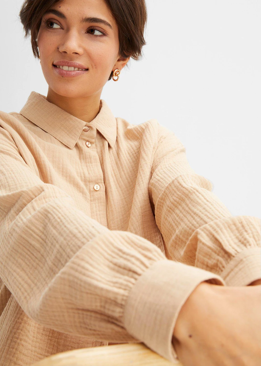 Chemisier long oversize en gaze de coton - 3