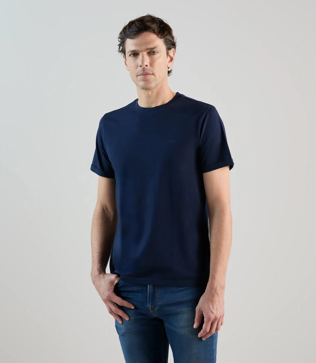IZAC - T-shirt col rond marine