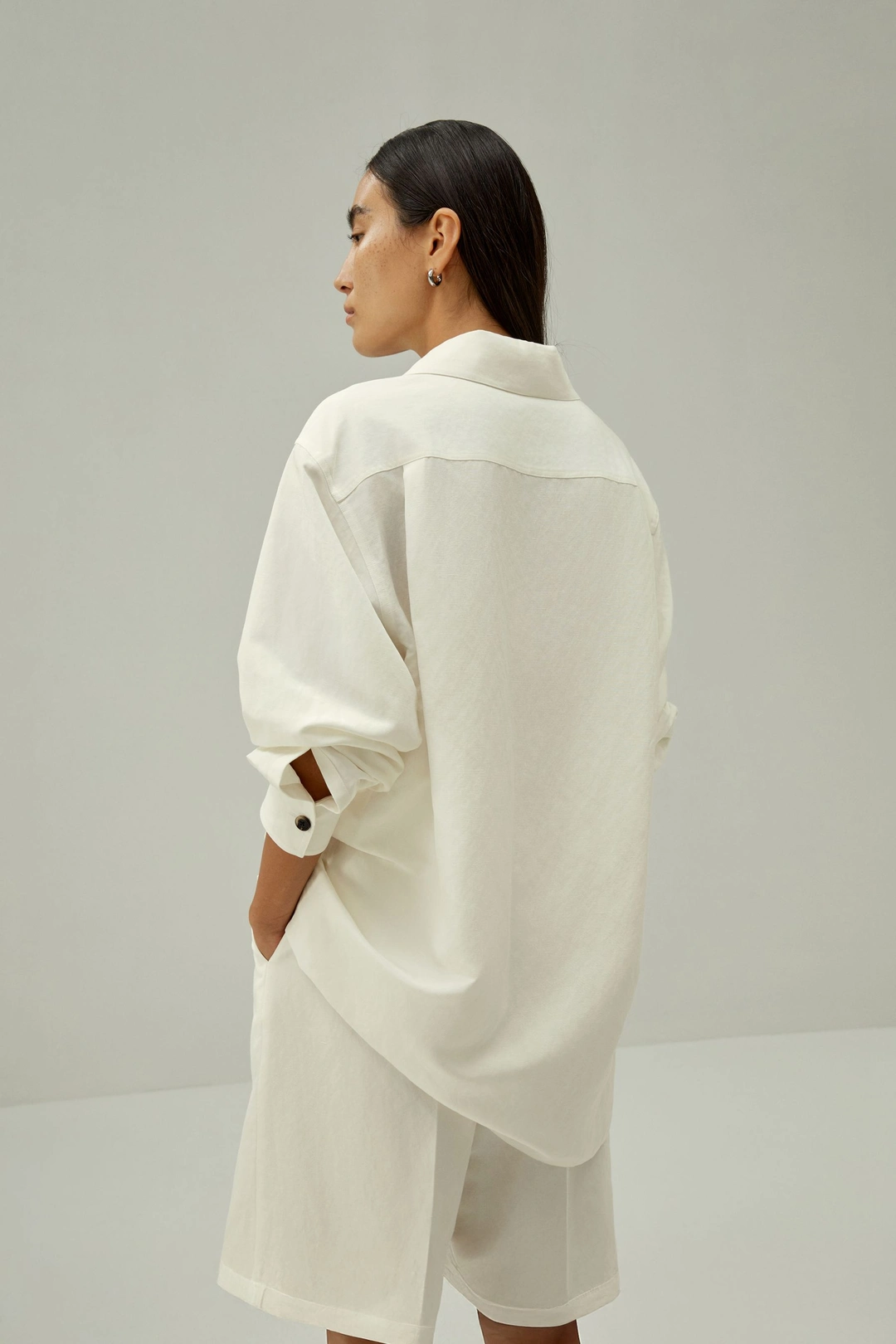LILYSILK Chemisier En Soie-Lin Épaules Mi-Longues Soie Et Lin Un Design Intemporel Mais Moderne Facile À Assortir Blanc Naturel M - 2