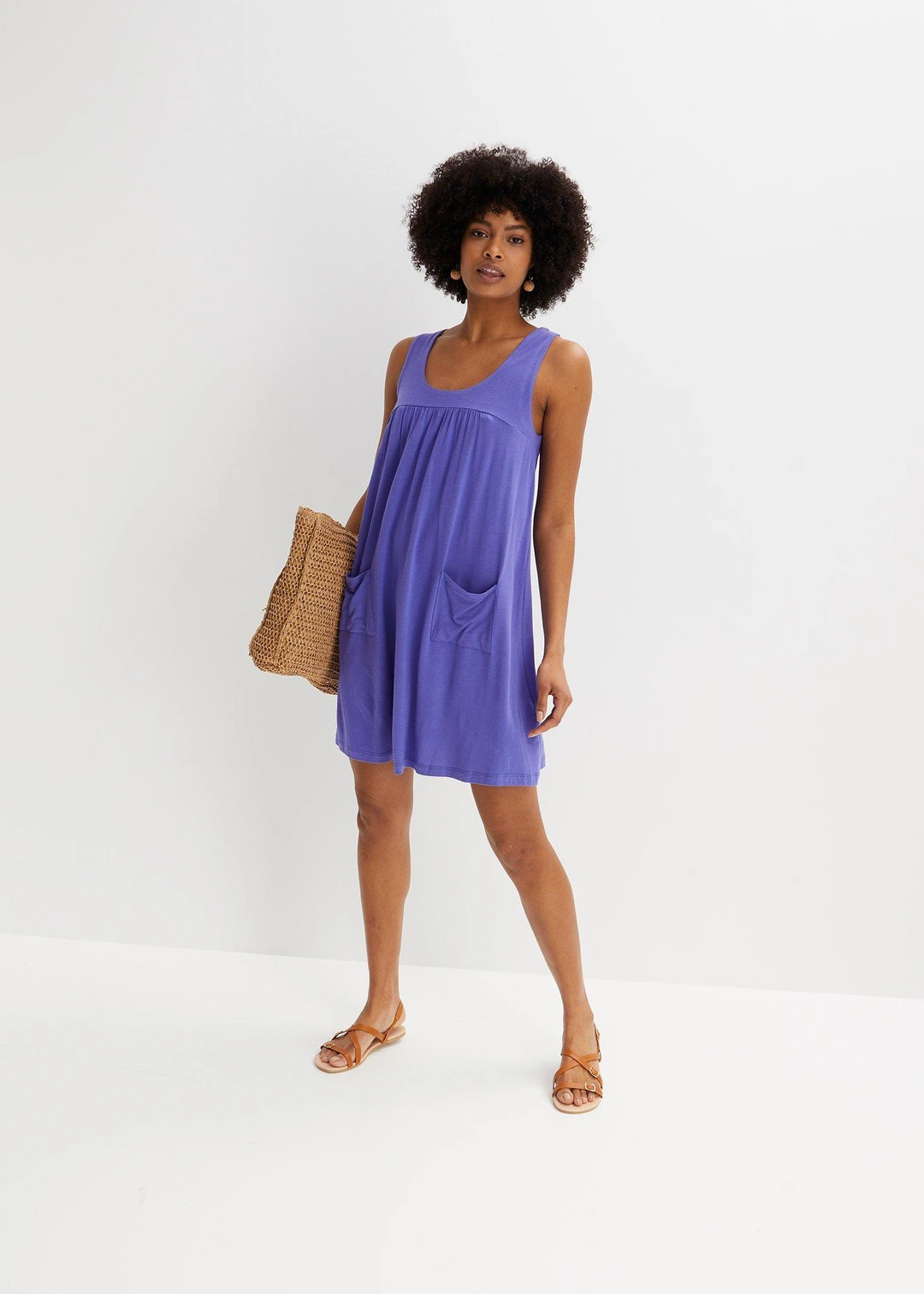 Robe courte en jersey en viscose douce - 2