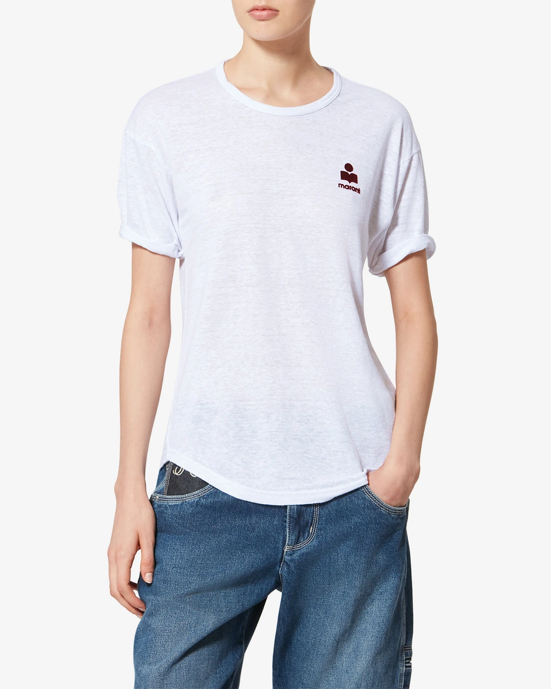 Tee Shirt Koldia - Femme - Blanc-bordeaux - Taille XL - Marant Étoile