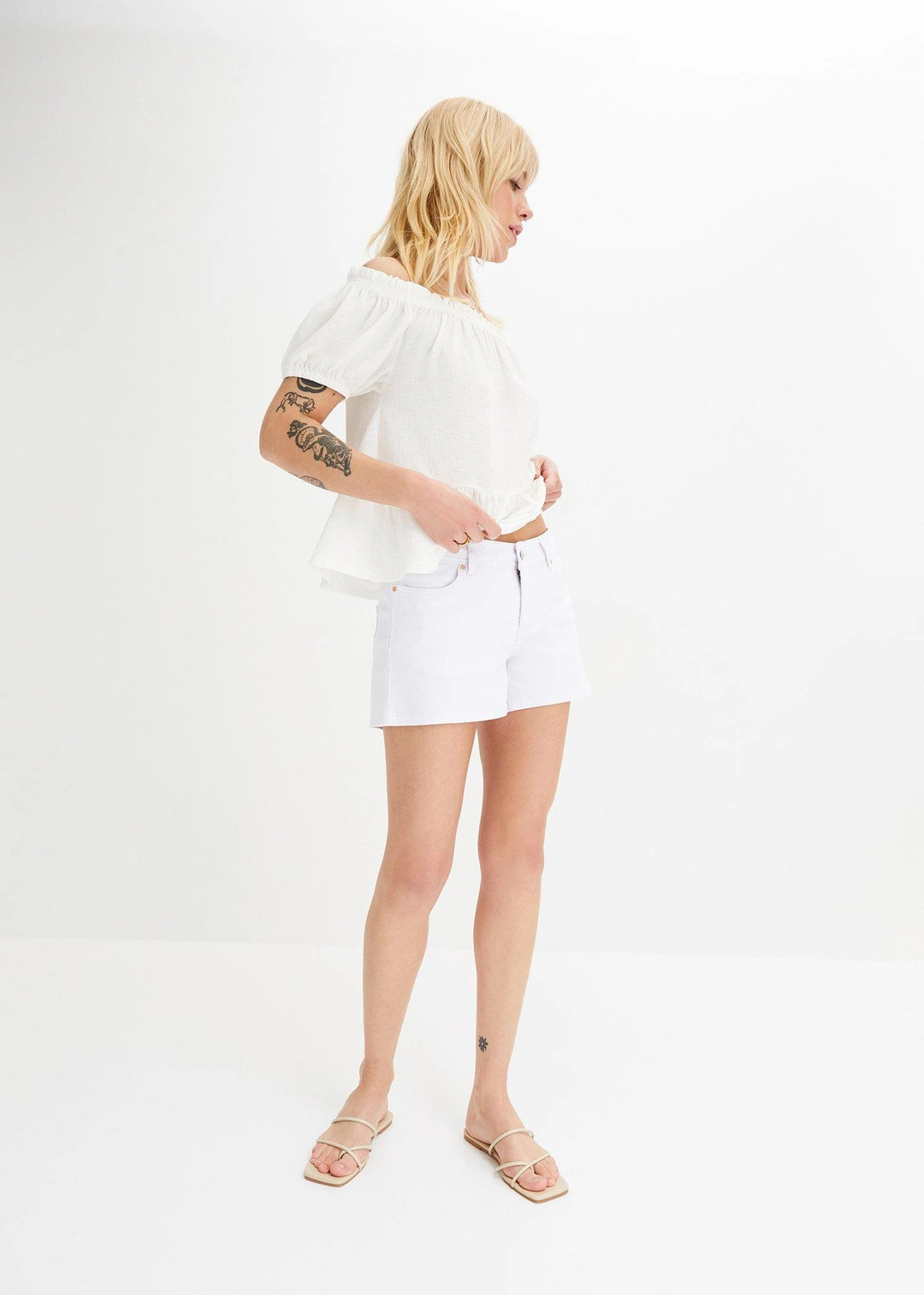 Short en jean, taille mi-haute - 2