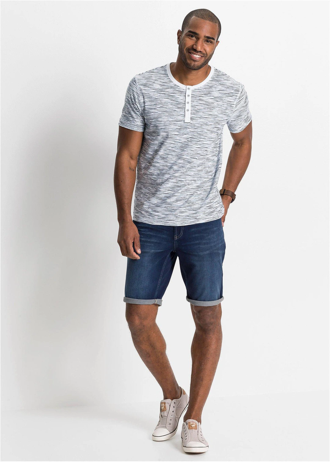 T-shirt col tunisien, 100% coton - 2