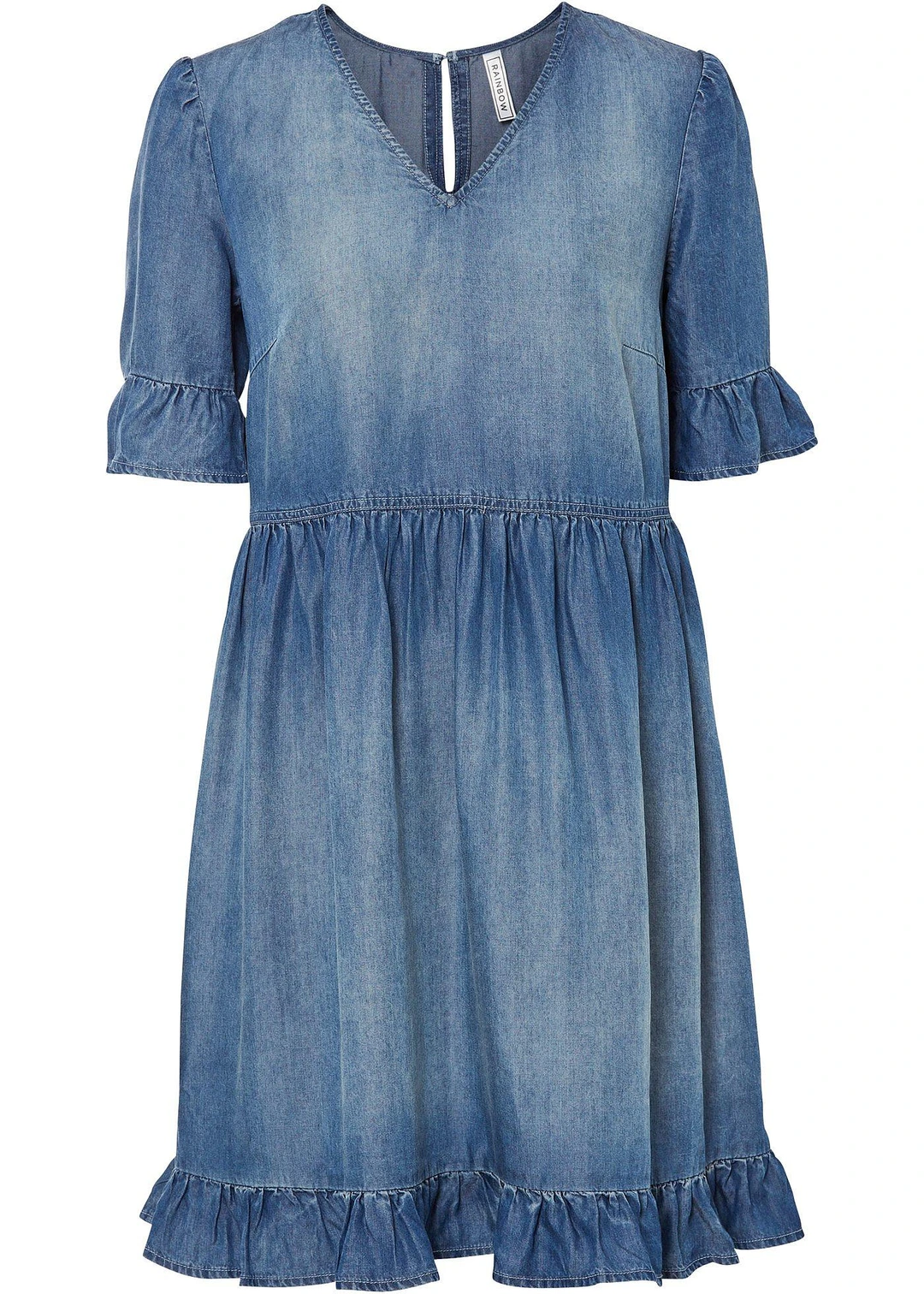 Robe en jean avec volants